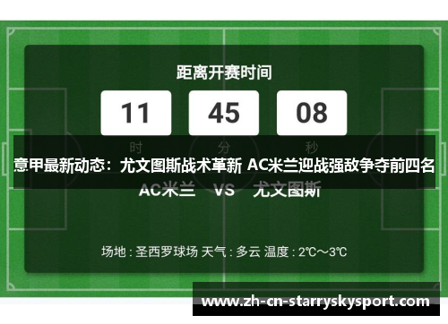意甲最新动态：尤文图斯战术革新 AC米兰迎战强敌争夺前四名
